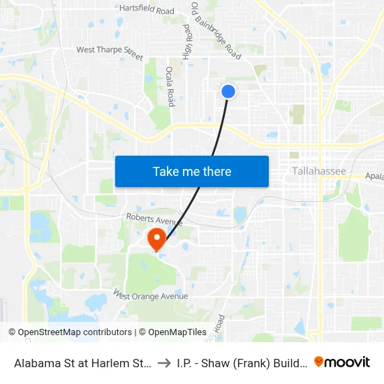 Alabama St at Harlem St Eb to I.P. - Shaw (Frank) Building map