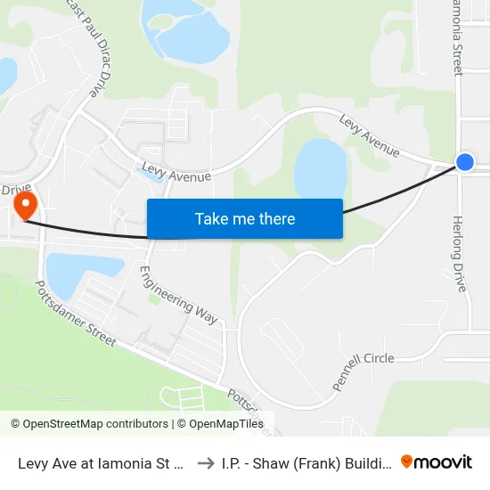 Levy Ave at Iamonia St Wb to I.P. - Shaw (Frank) Building map