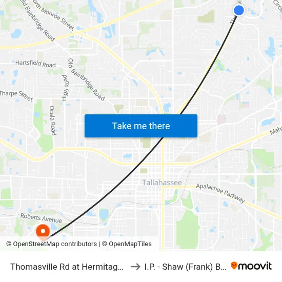 Thomasville Rd at Hermitage Blvd Nb to I.P. - Shaw (Frank) Building map