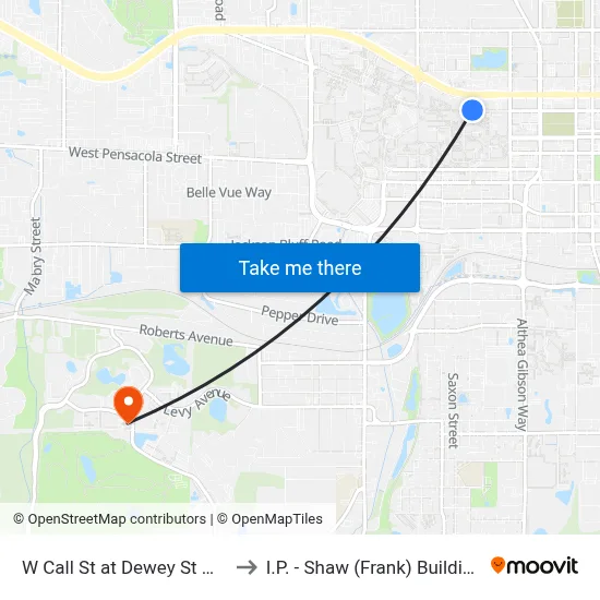 W Call St at Dewey St Wb to I.P. - Shaw (Frank) Building map