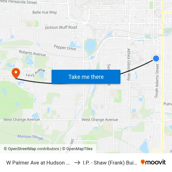 W Palmer Ave at Hudson St Wb to I.P. - Shaw (Frank) Building map