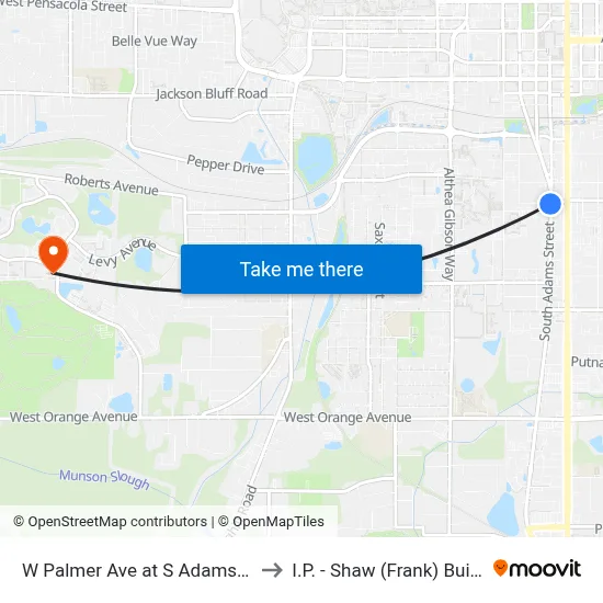 W Palmer Ave at S Adams St Eb to I.P. - Shaw (Frank) Building map