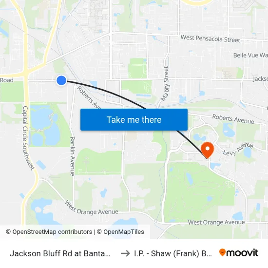 Jackson Bluff Rd at Bantam Ln Wb to I.P. - Shaw (Frank) Building map