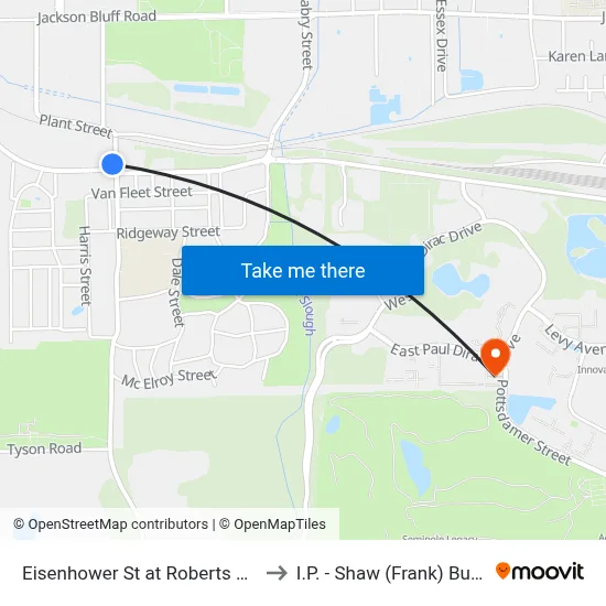 Eisenhower St at Roberts Ave Sb to I.P. - Shaw (Frank) Building map