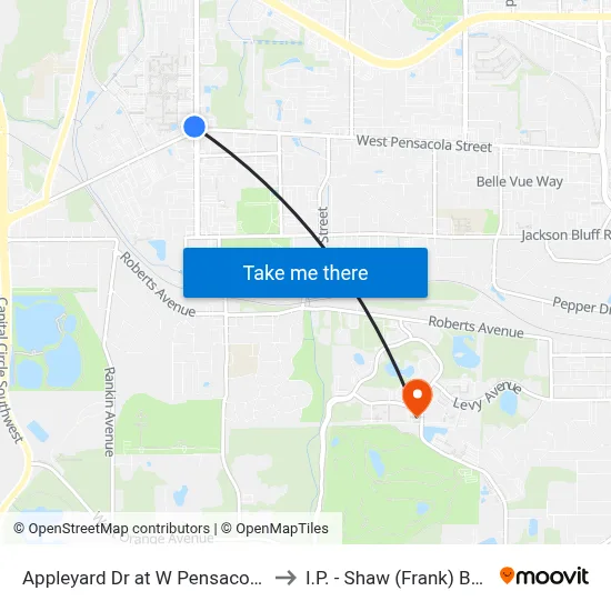 Appleyard Dr at W Pensacola St Sb to I.P. - Shaw (Frank) Building map