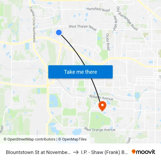 Blountstown St at November Cir Nb to I.P. - Shaw (Frank) Building map