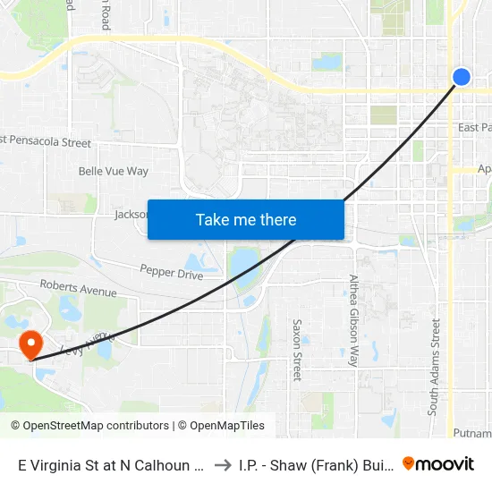 E Virginia St at N Calhoun St Wb to I.P. - Shaw (Frank) Building map