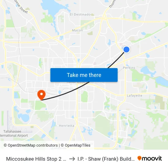 Miccosukee Hills Stop 2 Wb to I.P. - Shaw (Frank) Building map