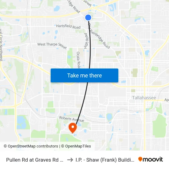 Pullen Rd at Graves Rd Eb to I.P. - Shaw (Frank) Building map