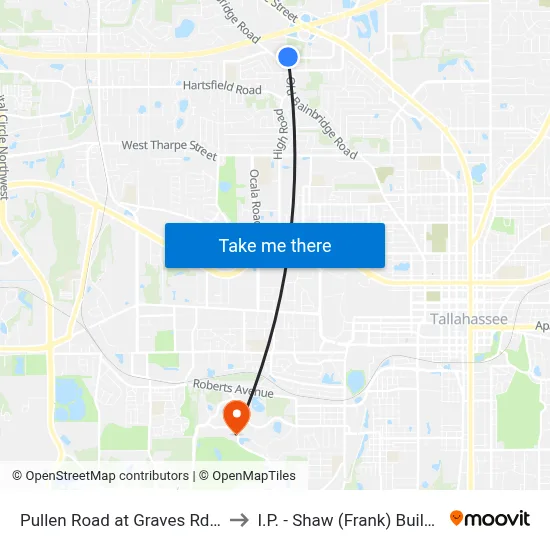 Pullen Road at Graves Rd Wb to I.P. - Shaw (Frank) Building map