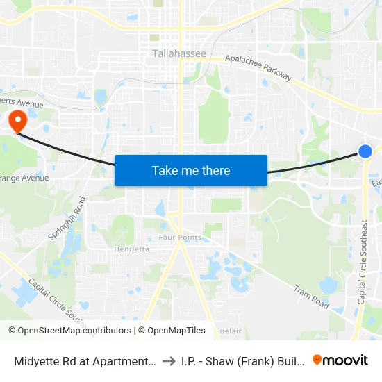 Midyette Rd at Apartments Sb to I.P. - Shaw (Frank) Building map