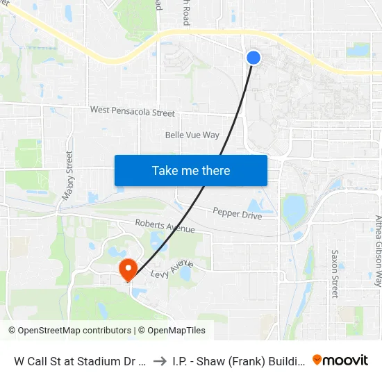 W Call St at Stadium Dr Eb to I.P. - Shaw (Frank) Building map