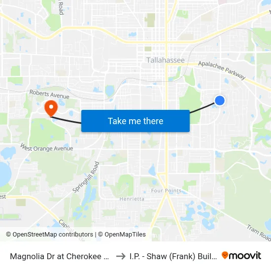 Magnolia Dr at Cherokee Dr Sb to I.P. - Shaw (Frank) Building map