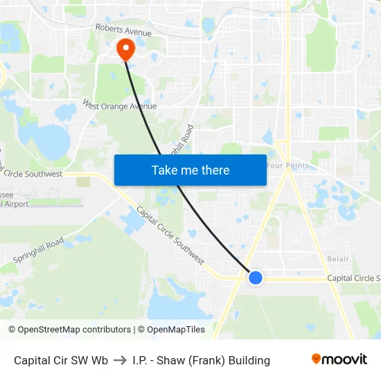 Capital Cir SW Wb to I.P. - Shaw (Frank) Building map