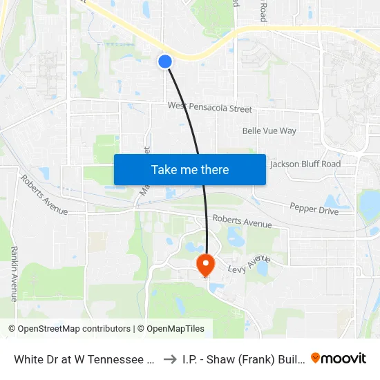 White Dr at W Tennessee St Nb to I.P. - Shaw (Frank) Building map