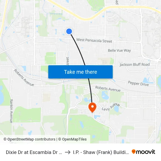 Dixie Dr at Escambia Dr Sb to I.P. - Shaw (Frank) Building map