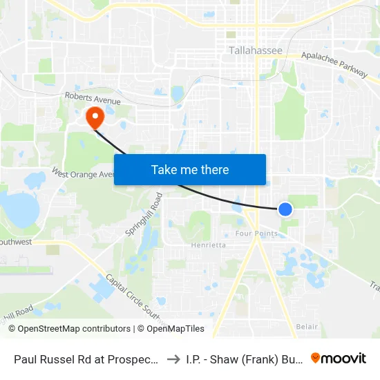 Paul Russel Rd at Prospect St Eb to I.P. - Shaw (Frank) Building map