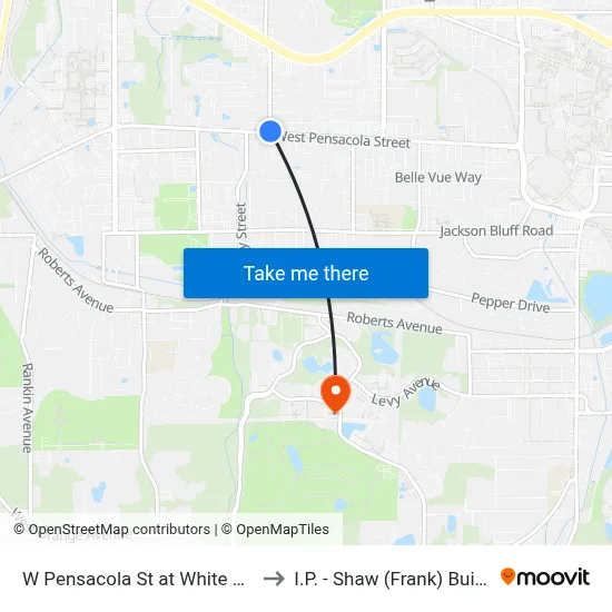 W Pensacola St at White Dr Wb to I.P. - Shaw (Frank) Building map