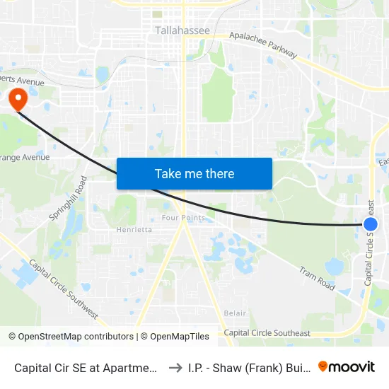 Capital Cir SE at Apartments Sb to I.P. - Shaw (Frank) Building map