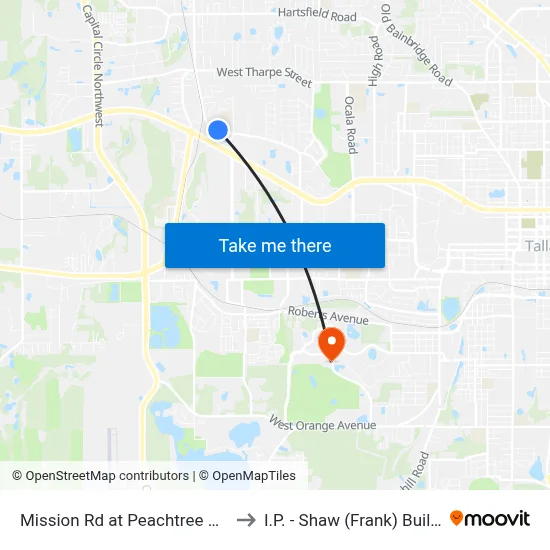 Mission Rd at Peachtree Dr Wb to I.P. - Shaw (Frank) Building map