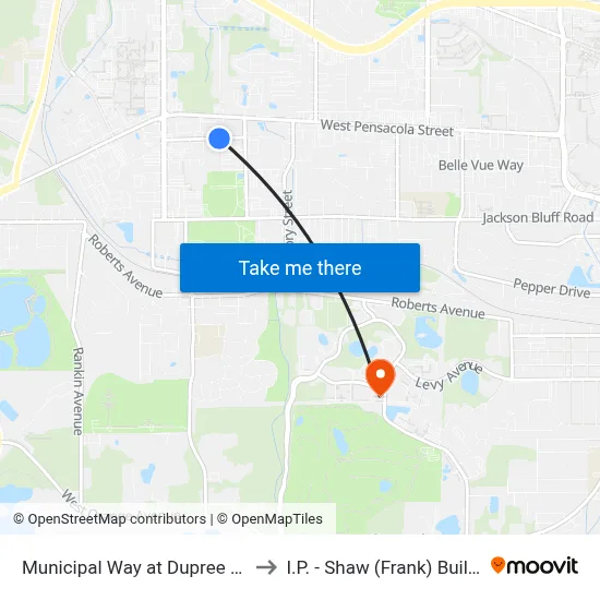 Municipal Way at Dupree St Eb to I.P. - Shaw (Frank) Building map