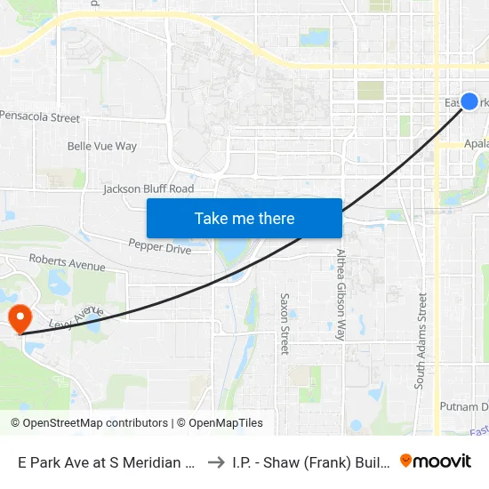 E Park Ave at S Meridian St Eb to I.P. - Shaw (Frank) Building map