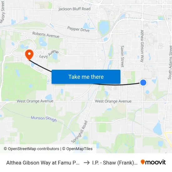 Althea Gibson Way at Famu Police Dept Nb to I.P. - Shaw (Frank) Building map