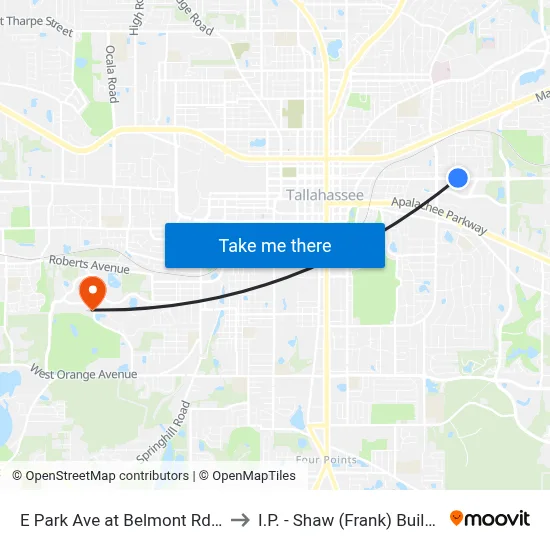 E Park Ave at Belmont Rd Wb to I.P. - Shaw (Frank) Building map