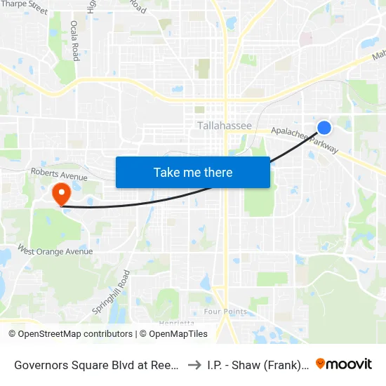 Governors Square Blvd at Reece Park Ln Eb to I.P. - Shaw (Frank) Building map