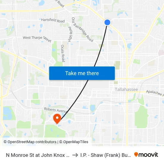 N Monroe St at John Knox Rd Nb to I.P. - Shaw (Frank) Building map