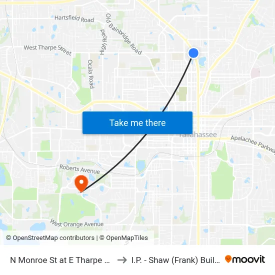 N Monroe St at E Tharpe St Nb to I.P. - Shaw (Frank) Building map