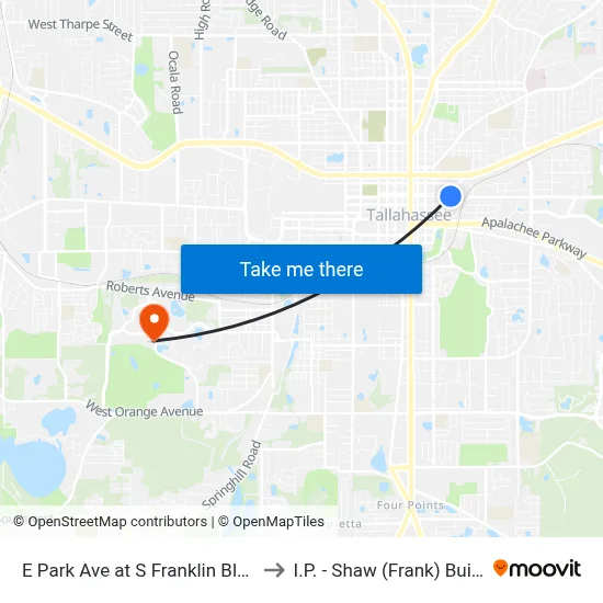 E Park Ave at S Franklin Blvd Wb to I.P. - Shaw (Frank) Building map
