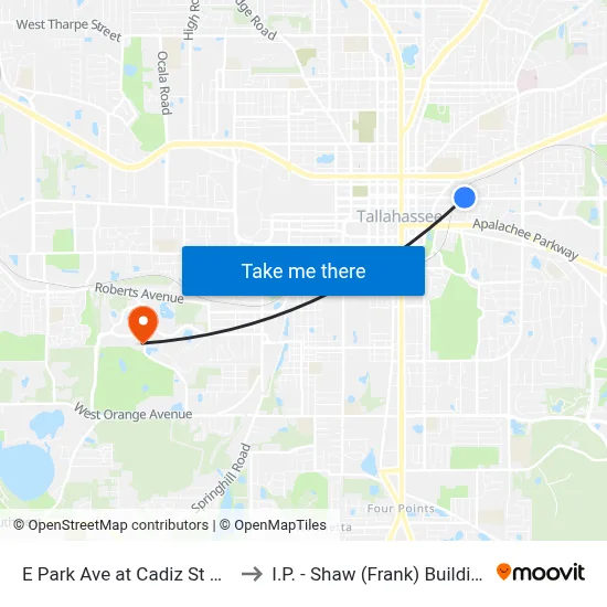 E Park Ave at Cadiz St Wb to I.P. - Shaw (Frank) Building map
