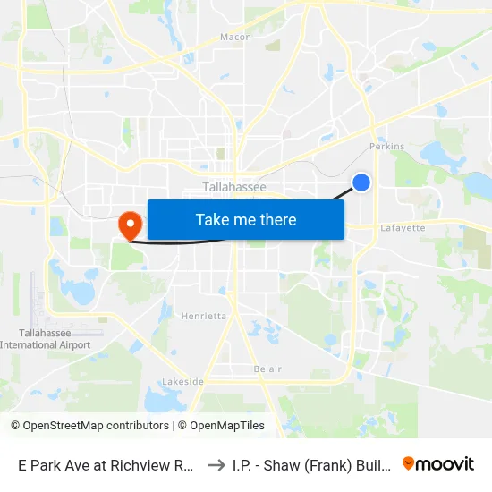 E Park Ave at Richview Rd Wb to I.P. - Shaw (Frank) Building map