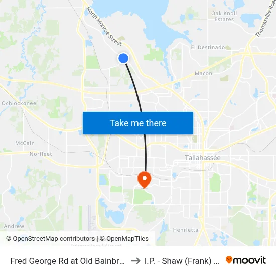 Fred George Rd at Old Bainbridge Rd Nb to I.P. - Shaw (Frank) Building map