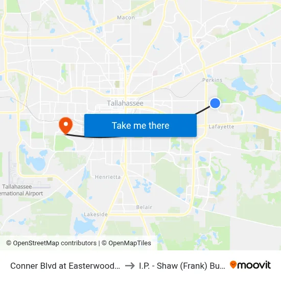 Conner Blvd at Easterwood Dr Wb to I.P. - Shaw (Frank) Building map