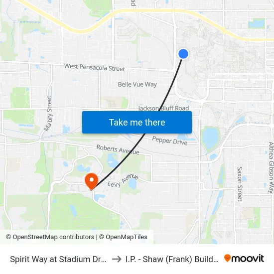 Spirit Way at Stadium Dr Eb to I.P. - Shaw (Frank) Building map