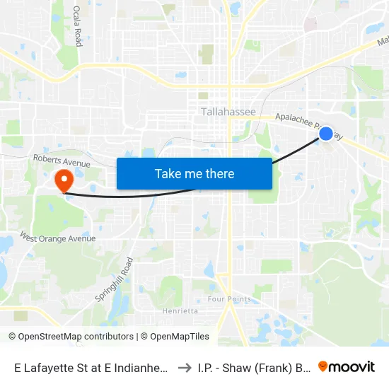 E Lafayette St at E Indianhead Dr Wb to I.P. - Shaw (Frank) Building map