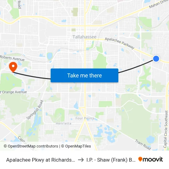 Apalachee Pkwy at Richardson Rd Eb to I.P. - Shaw (Frank) Building map