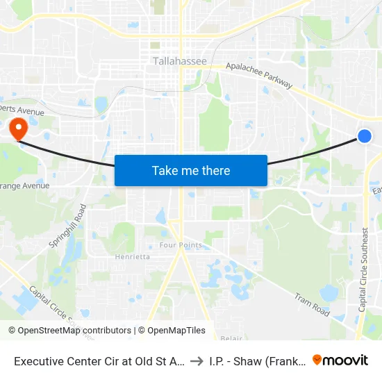 Executive Center Cir at Old St Augustine Rd Sb to I.P. - Shaw (Frank) Building map