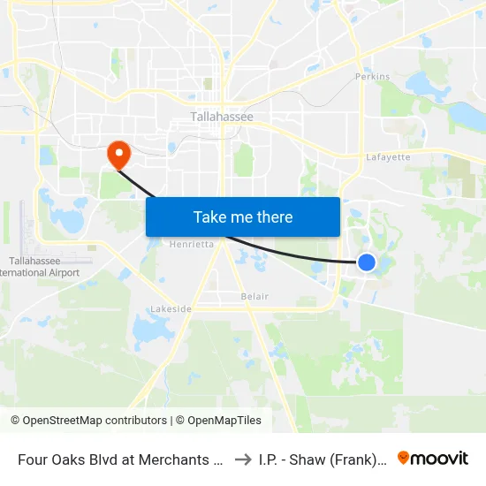 Four Oaks Blvd at Merchants Row Blvd Nb to I.P. - Shaw (Frank) Building map