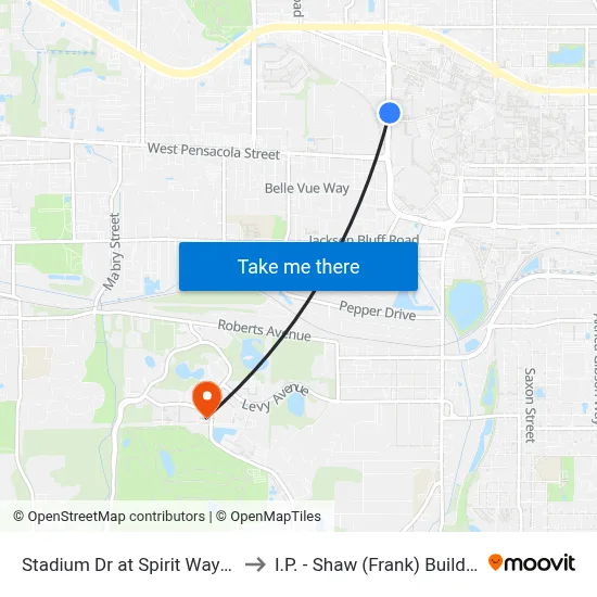 Stadium Dr at Spirit Way Nb to I.P. - Shaw (Frank) Building map