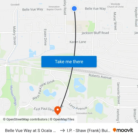 Belle Vue Way at S Ocala Rd Wb to I.P. - Shaw (Frank) Building map