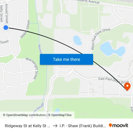 Ridgeway St at Kelly St Eb to I.P. - Shaw (Frank) Building map