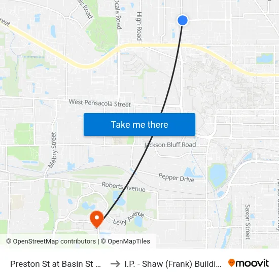 Preston St at Basin St Wb to I.P. - Shaw (Frank) Building map