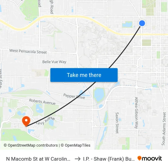 N Macomb St at W Carolina St Nb to I.P. - Shaw (Frank) Building map