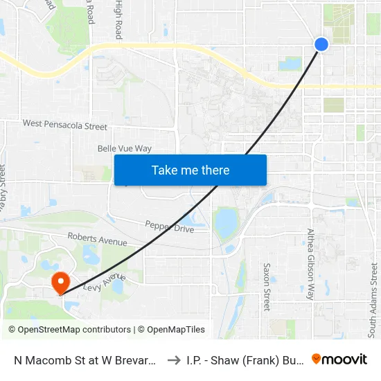 N Macomb St at W Brevard St Sb to I.P. - Shaw (Frank) Building map