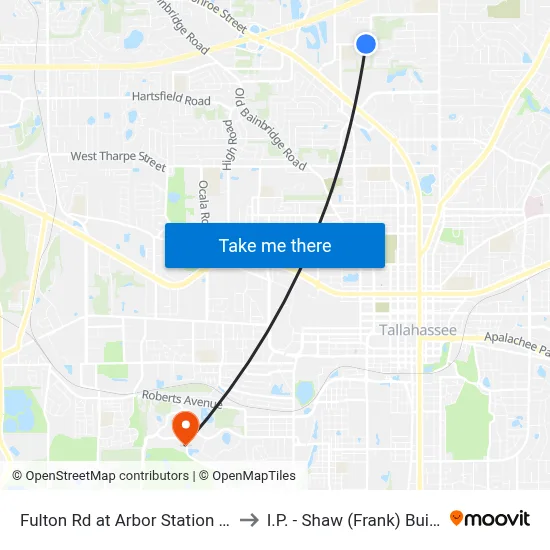 Fulton Rd at Arbor Station Ln Eb to I.P. - Shaw (Frank) Building map