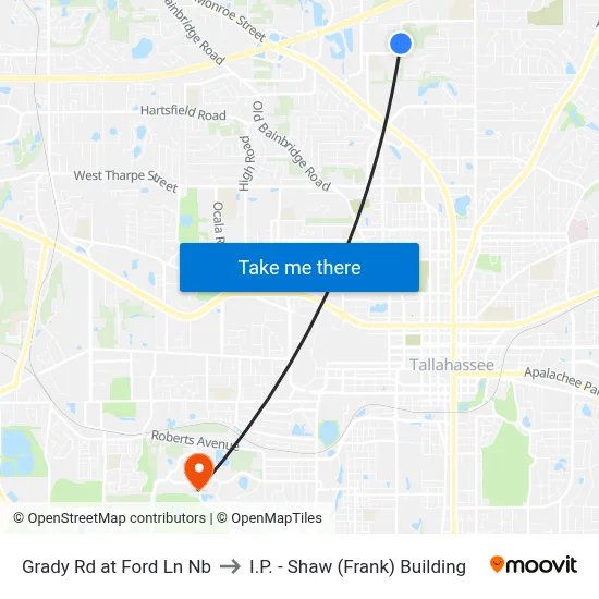 Grady Rd at Ford Ln Nb to I.P. - Shaw (Frank) Building map