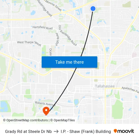 Grady Rd at Steele Dr Nb to I.P. - Shaw (Frank) Building map